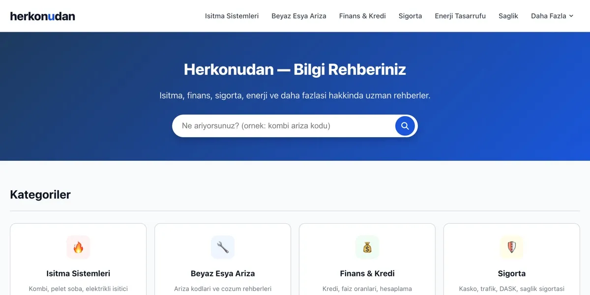 Herkonudan web sitesi ekran görüntüsü