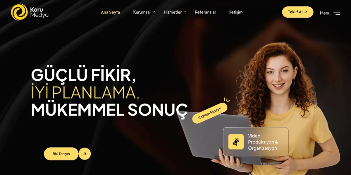 Koru Medya web sitesi ekran görüntüsü