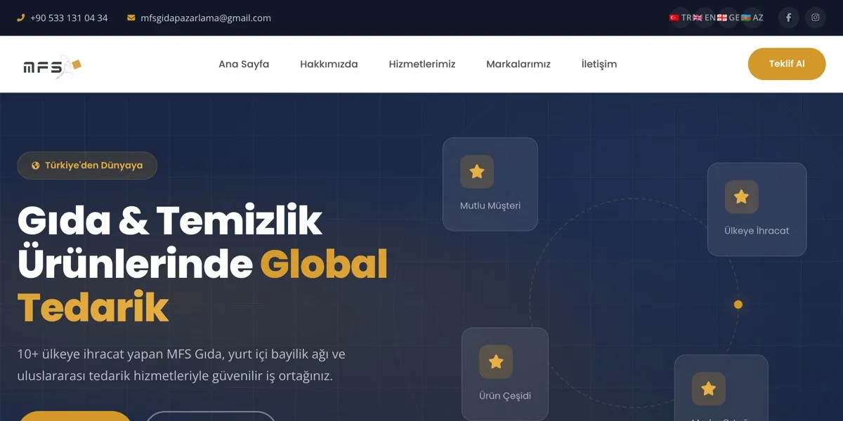 MFS Gıda web sitesi ekran görüntüsü