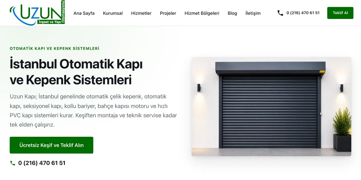 Uzun Kapı web sitesi ekran görüntüsü